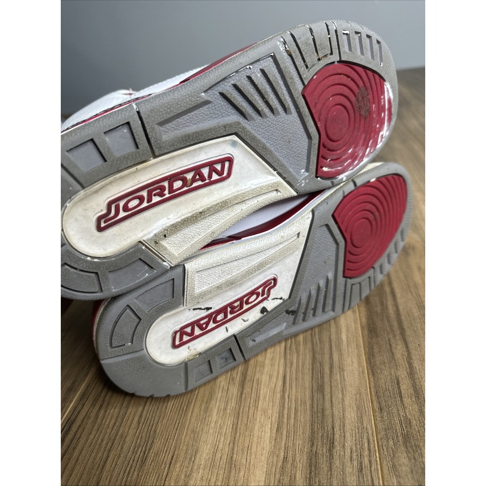 Size 6.5Y Nike‎ Air Jordan 3 Retro GS Cardinal Red White Youth Shoes 398614-126 - Picture 12 of 13